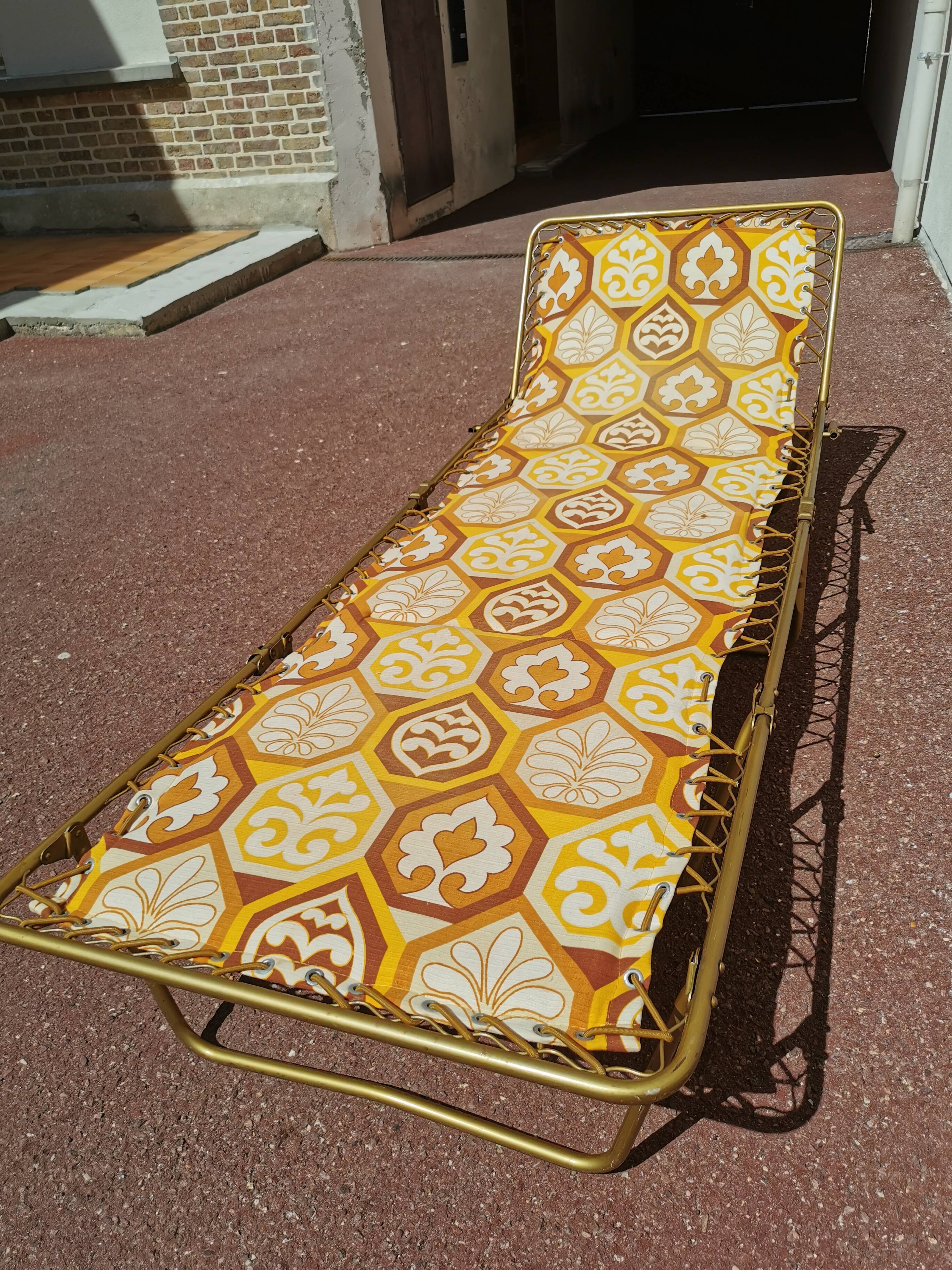 Vintage sunbed sunbed Folding extra bed