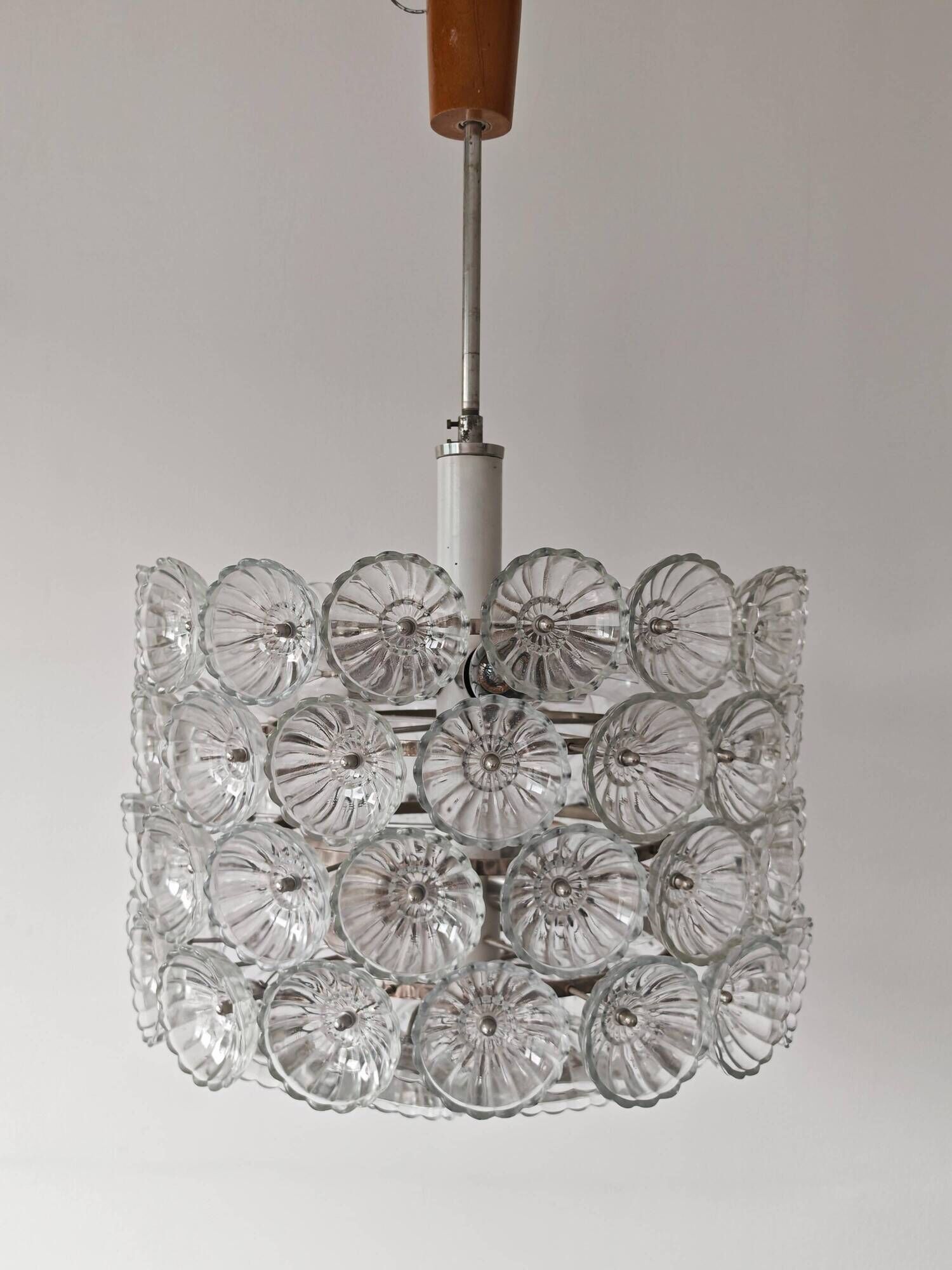 Large floral chandelier Mid Century Modern attributed to Emil Stejnar 1970s