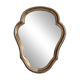 Miroir ancien chantourné en bois doré patiné avec glace d’origine 40x32 cm