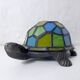 Tiffany style turtle lamp in vintage blue-green glass paste