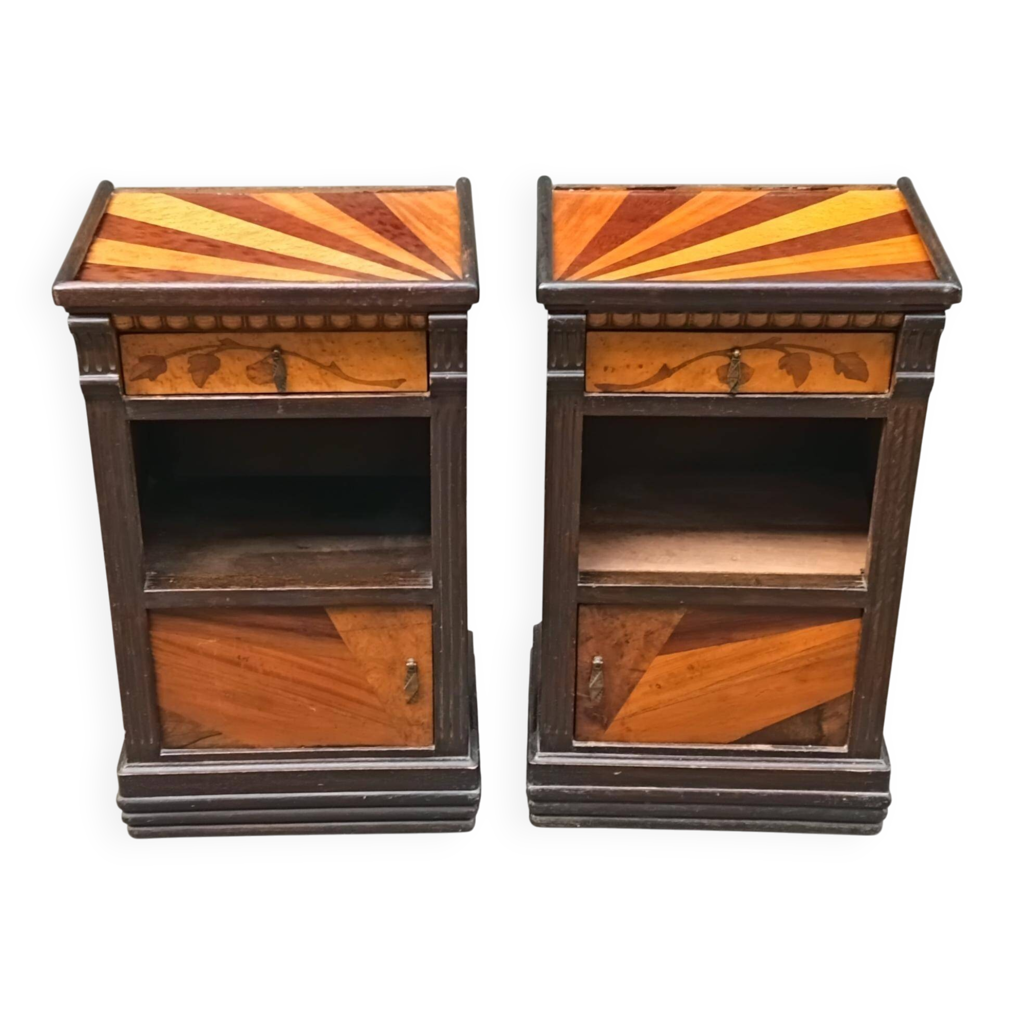 Pair of Art Deco bedside tables from the 1920s.