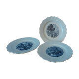3 delft collection plates, serie hallage, moulin des loups