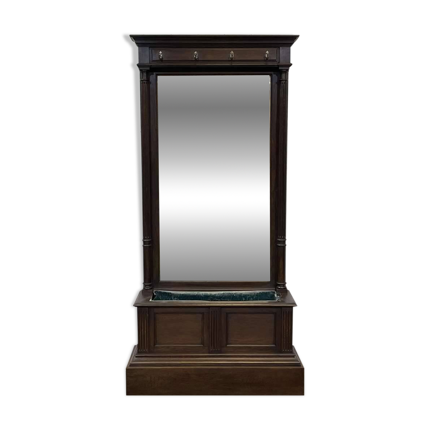 Vestiaire en chêne de la fin XIXème avec sa jardinière