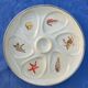 Vintage cream oyster plates Salins France seafood marine decor