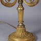 Old bronze & sheet metal bouillote lamp with 3 lights, electrified Good condition S192