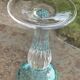 Set of 4 large wine glasses in blown and bubbled glass, green, wine color
