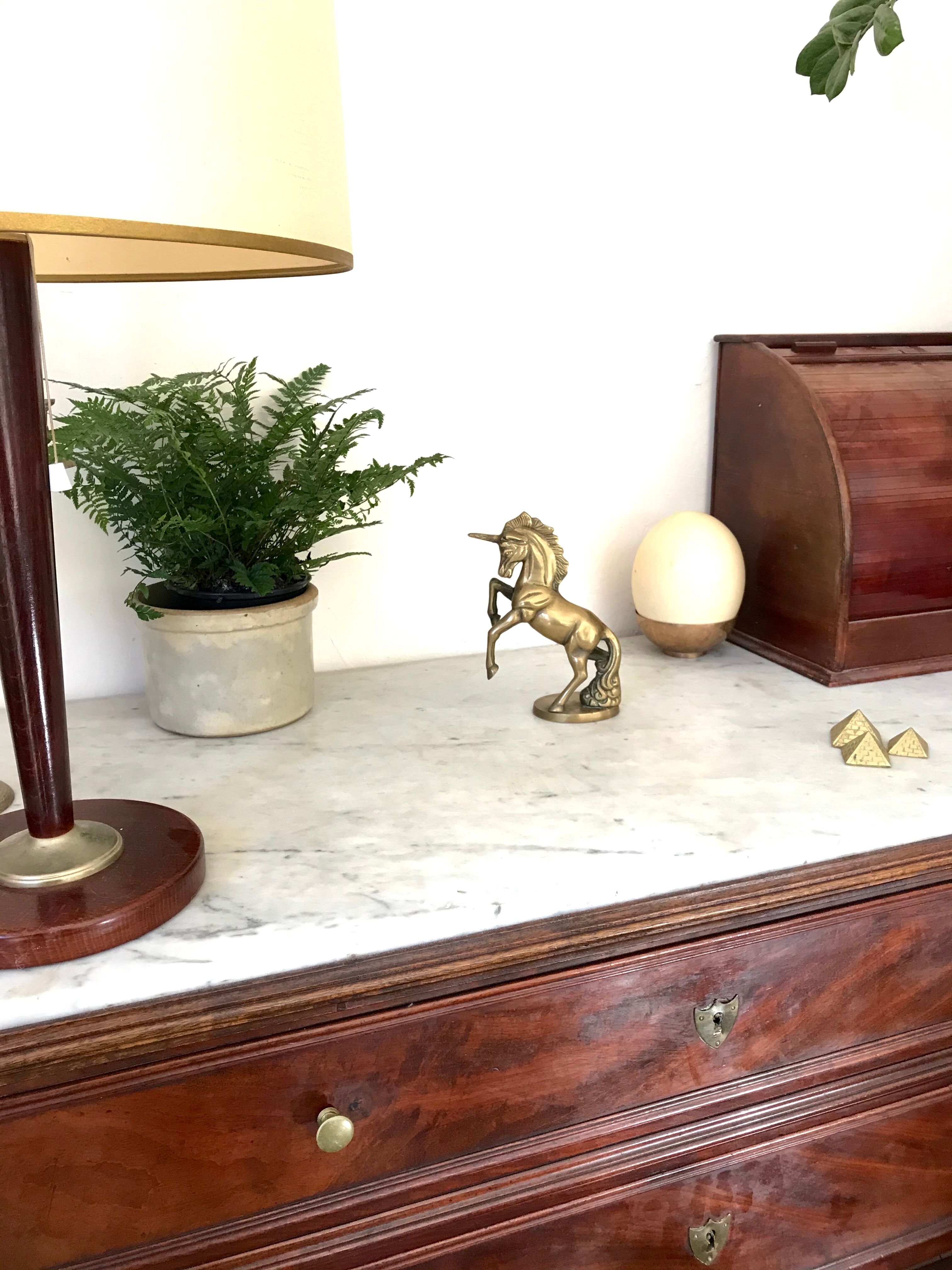 Vintage unicorn figure in brass