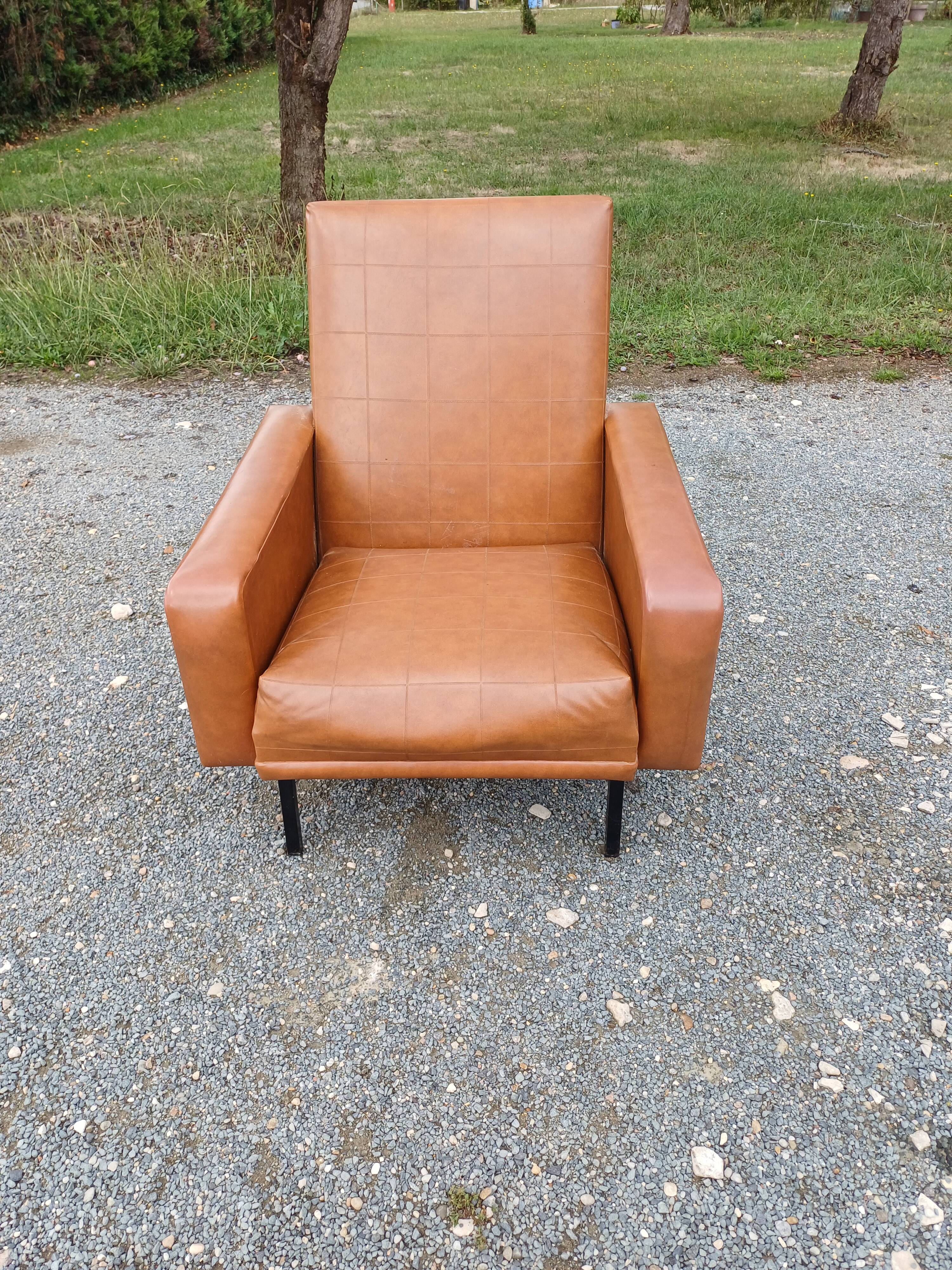 Vintage 50s/60s Brown Skai Armchair