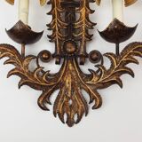 Pair of wrought iron sconces "Venetian masks"