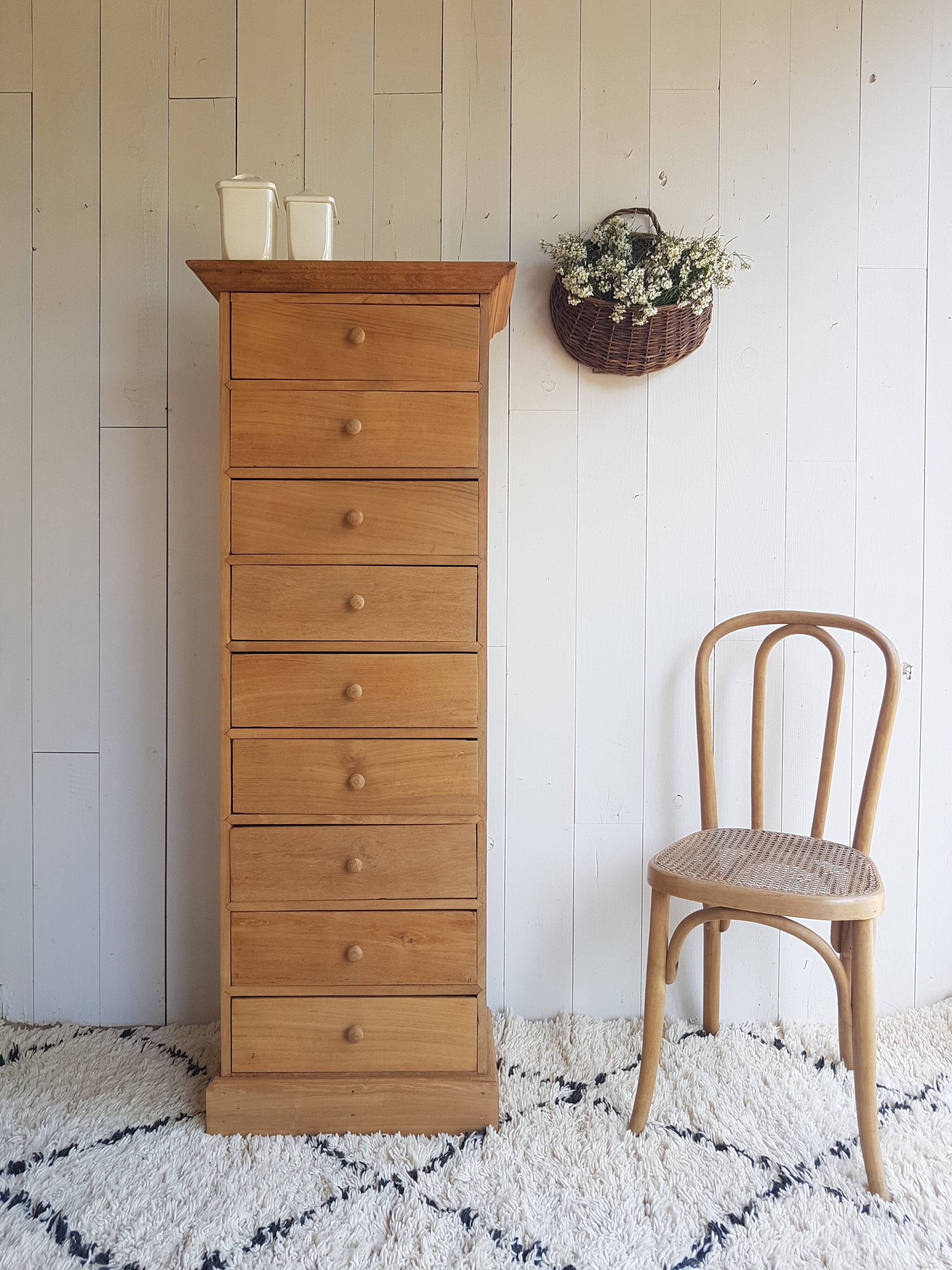 Old renovated solid wood chest of drawers
