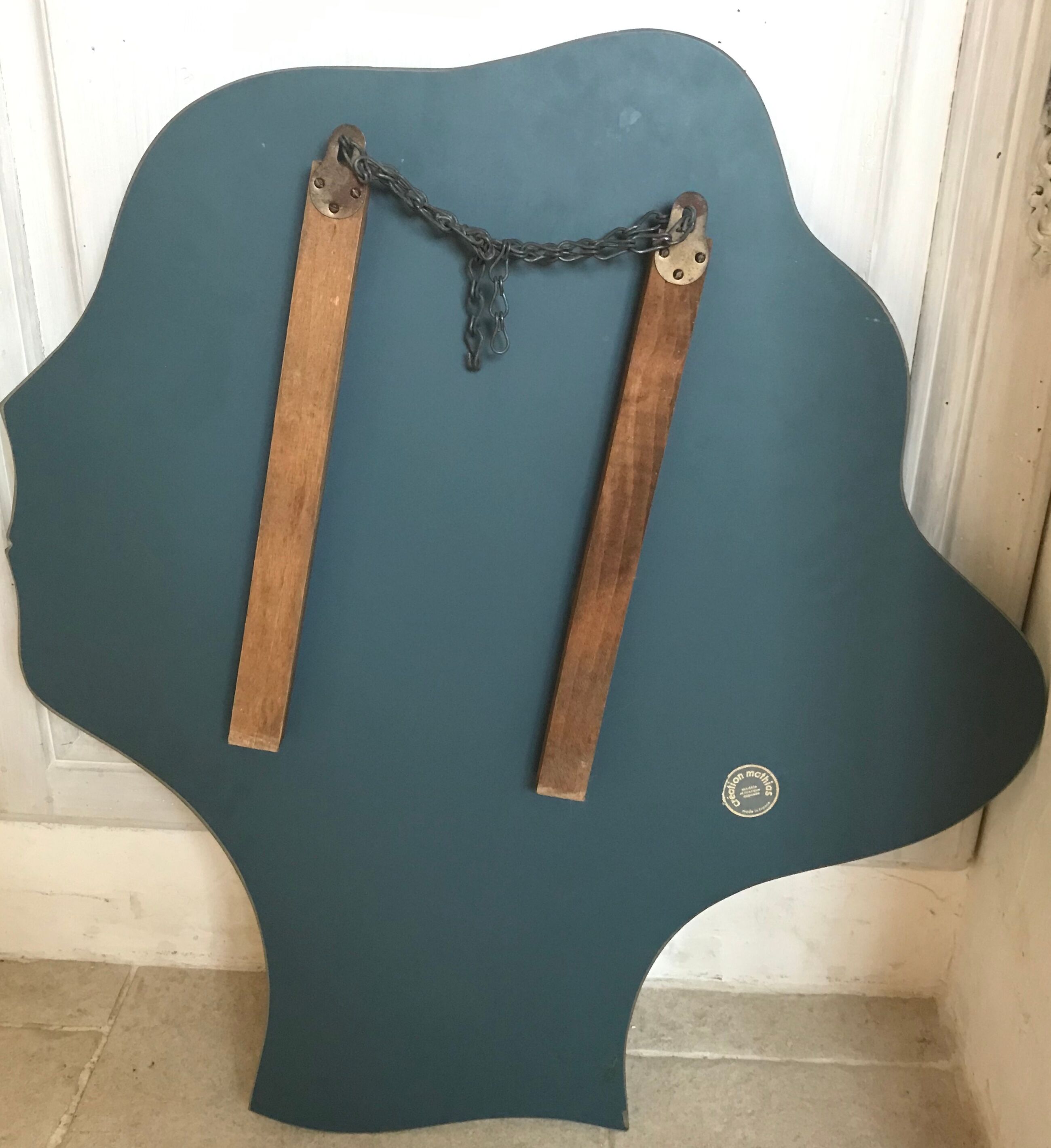 Free-form mirror signed Mathias 55x59cm