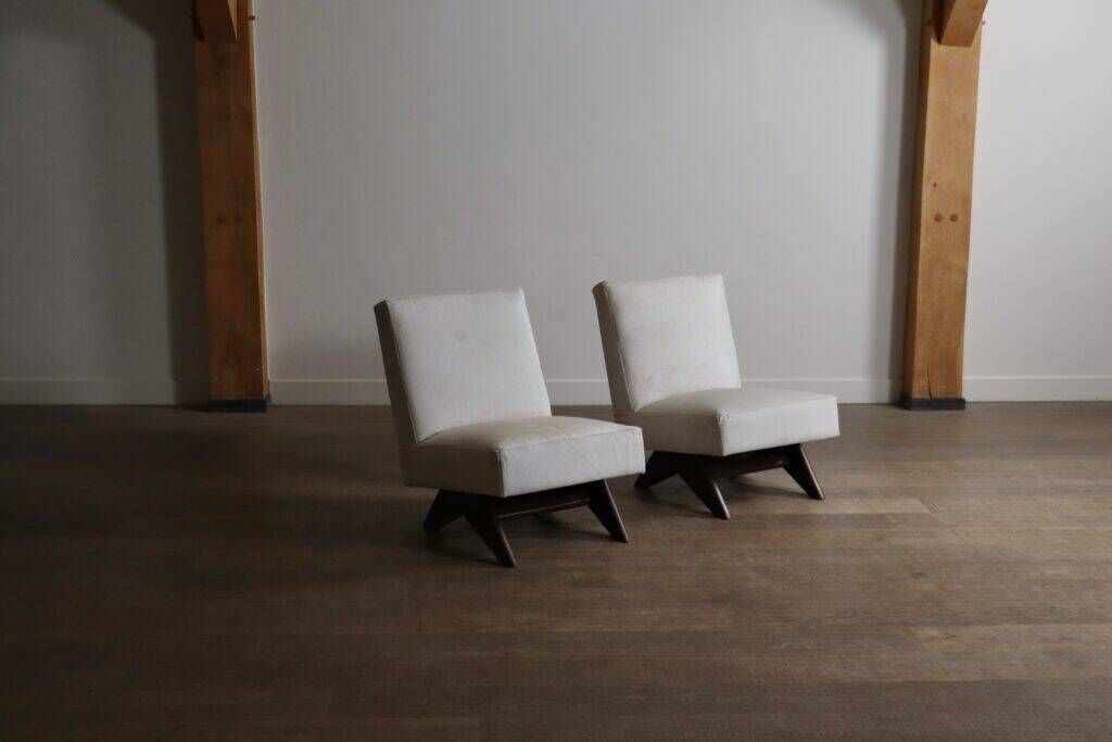 Pair of Pierre Jeanneret 'Fireside' chairs, model No. PJ-SI-36-A