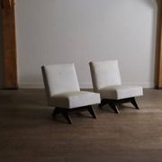 Pair of Pierre Jeanneret 'Fireside' chairs, model No. PJ-SI-36-A
