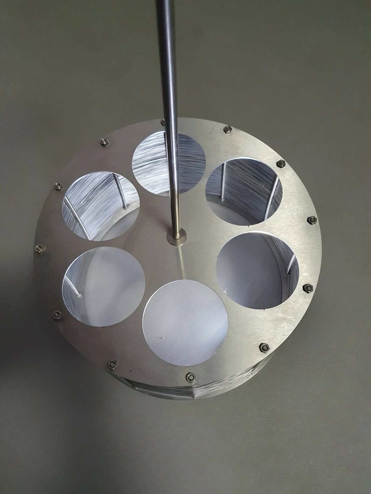 Lampe / suspension Adlumen très rare, câblée en inox
