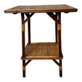 Wood and rattan table