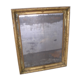 Miroir ancien en bois et stuc doré à la feuille d'or 89 x 72