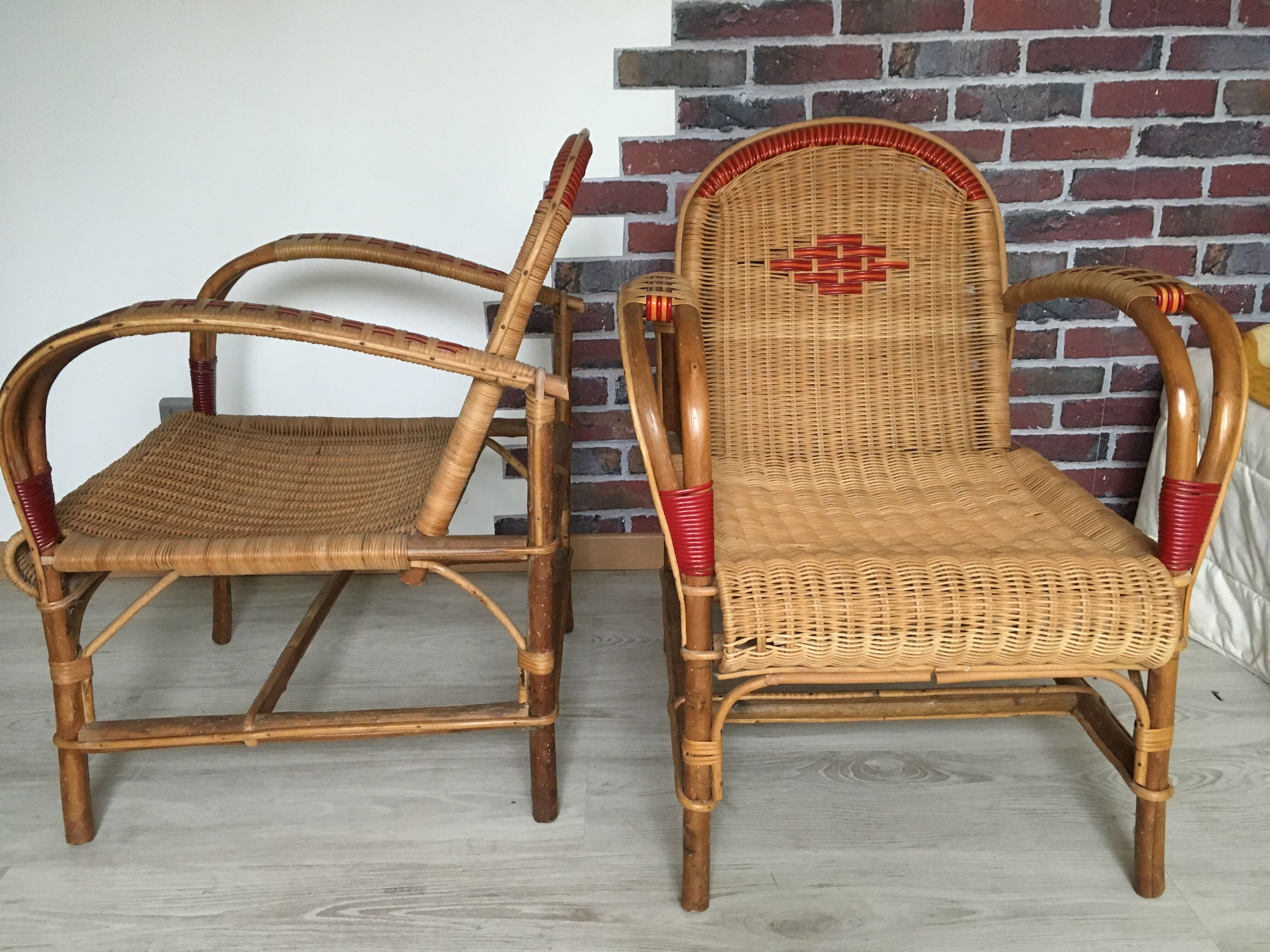 Pair of rattan chairs