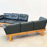 1970's dark green German corner bench