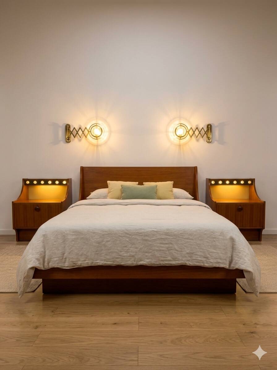 Pair of Scandinavian teak bedside tables from the 1960s.