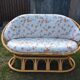 Vintage rattan lounge 1 bench and 2 swivel armchairs in perfect condition.