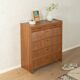 Classic shoe cabinet from the 1960s, walnut veneer, four drop-down doors, two drawers