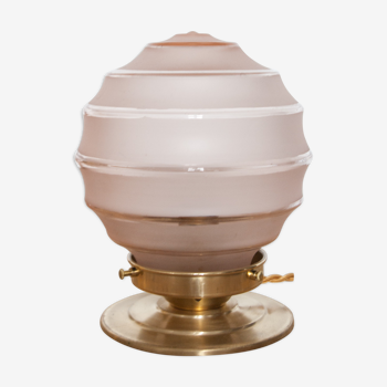 Table lamp - pink antique globe