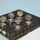6 silver-plated menu holders A British production