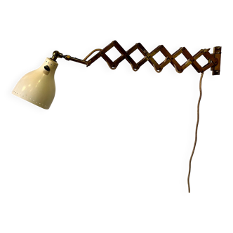 Brass accordion arm wall lamp by alfred müller for amba – 50s