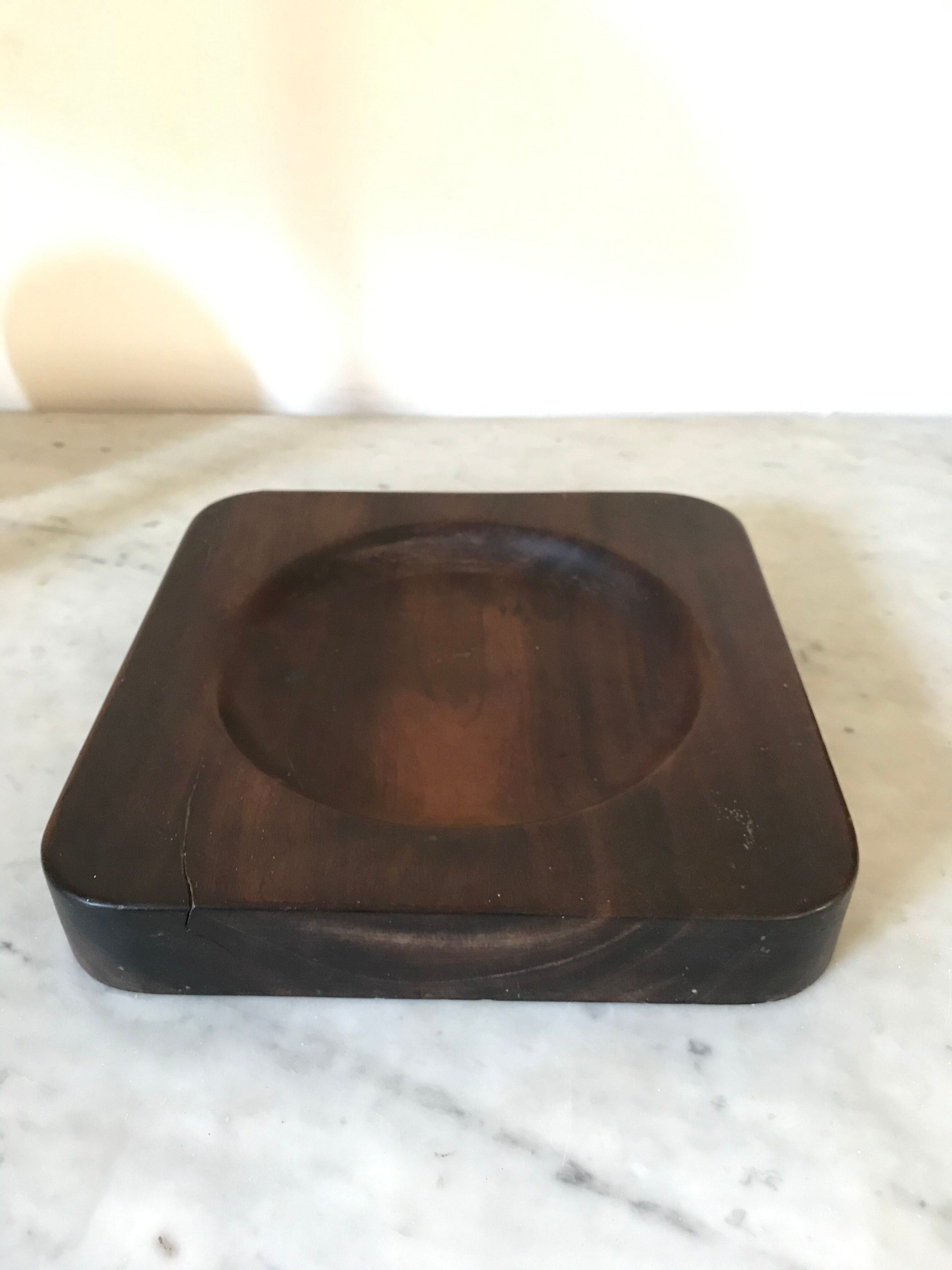 Vintage trinket bowl in solid wood