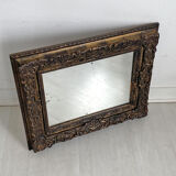 Louis XV style mirror in wood and gilded stucco