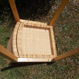 Chaise en bois et osier