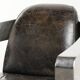 Industrial Aviator design armchair in cowhide finished with aluminium