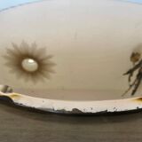Round beveled amber pink mirror