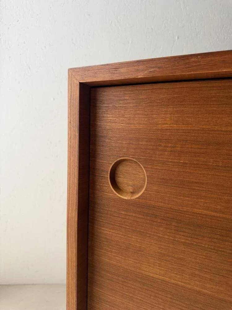Danish mid-century teak sideboard with sliding doors