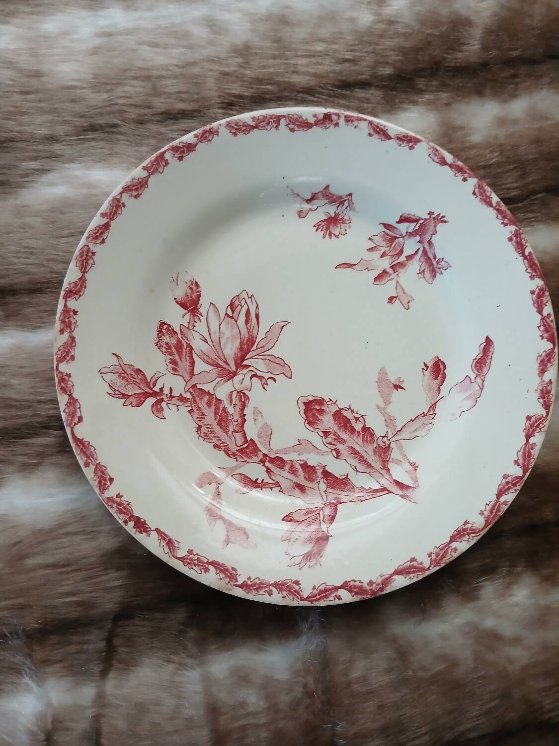 12 antique flat plates in ironstone