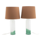 a pair of glass table lamps by Luxus, Vittsjö Sweden 1970 Marked