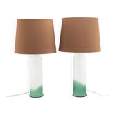 une paire de lampes de table en verre par  Luxus, Vittsjö Suède 1970 Marqué