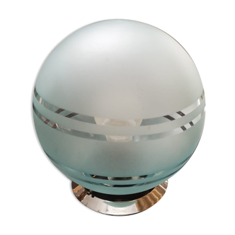 Plafonnier applique  ancien applique globe verre bleu modèle rare Ø 25 cm Art déco 1930