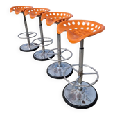 Set of 4 bar stools by Etienne Fermigier for MIRIMA
