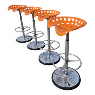 Set of 4 bar stools by Etienne Fermigier for MIRIMA