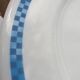 Set 12 plates checkered earthenware blue Lustucru diam25