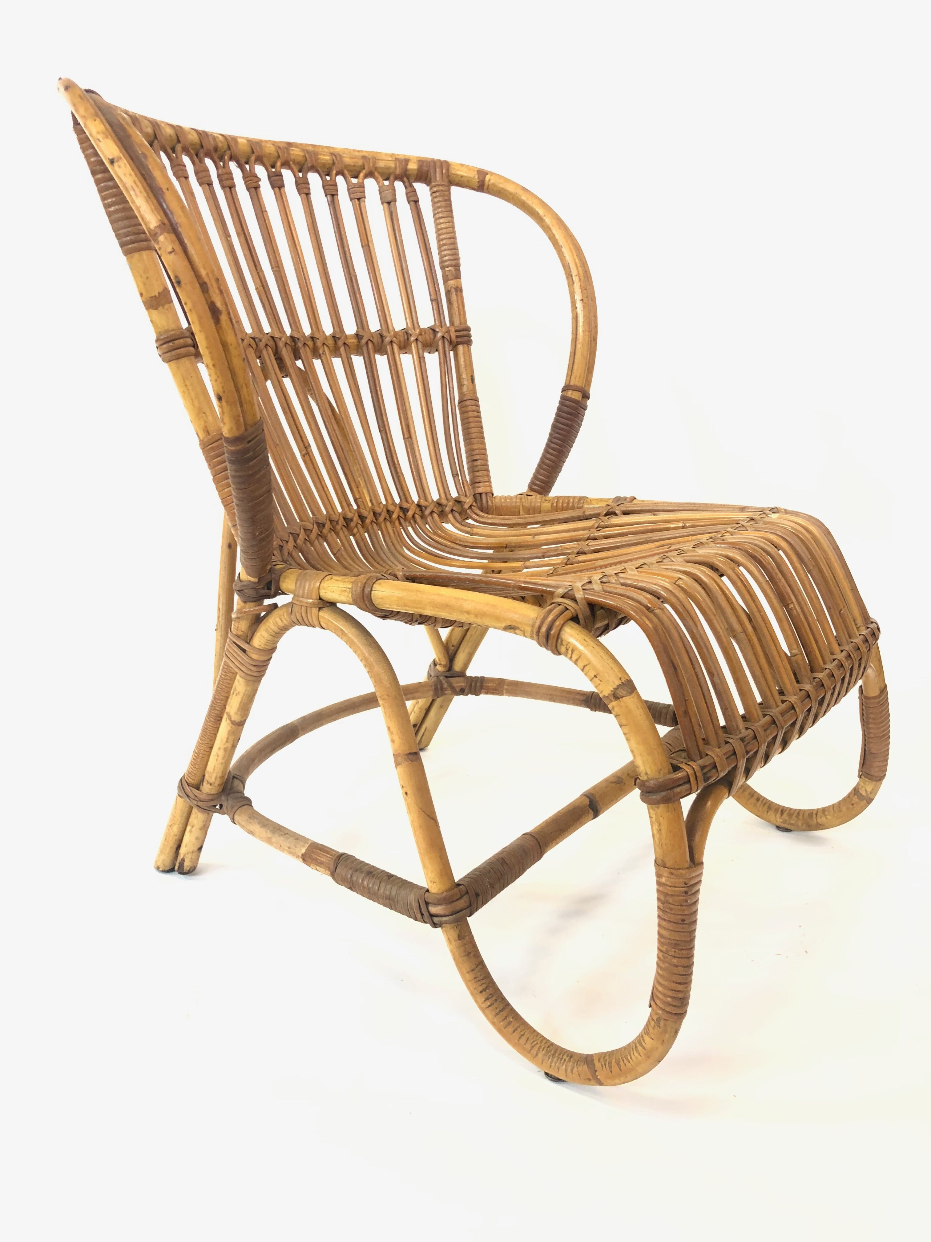 Van Rohe Noordwolde rattan chair, 1960
