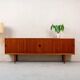 Ejnar Larsen & Aksel Bender sideboard with sliding doors, teak, vintage mid-century Danish design, Næstved Møbelfabrik.