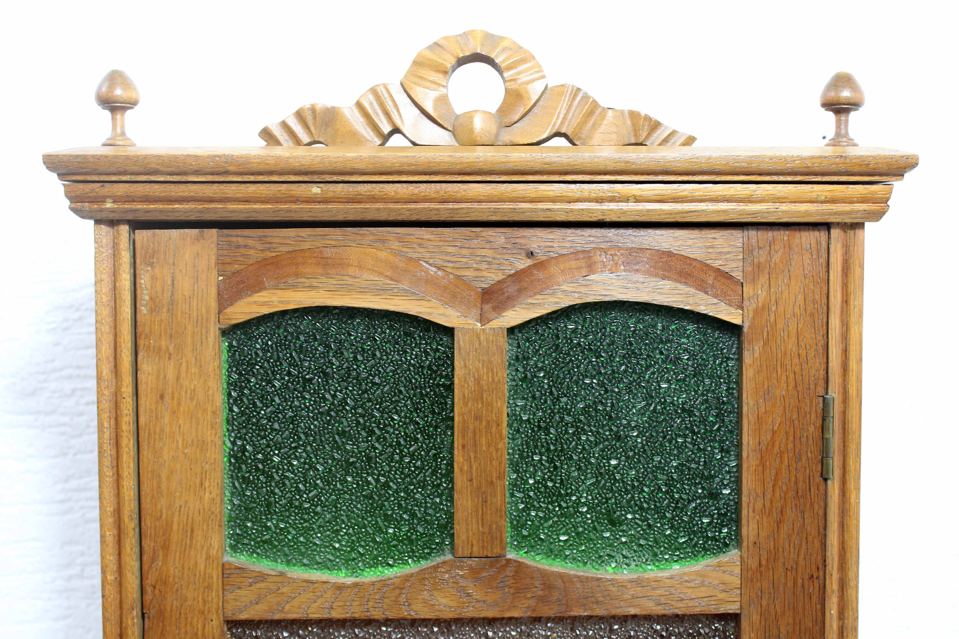 Art Deco display case in solid wood and glass, 1930s