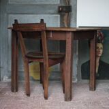 Wooden table with 1 drawer, coffee table, kitchen table, vintage wooden table.