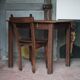 Wooden table with 1 drawer, coffee table, kitchen table, vintage wooden table.