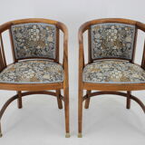 1900s pair of viennese secession armchairs