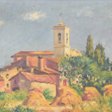 Landscape with village in golden light 'Sant Andreu de Salou'