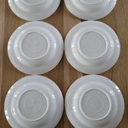 6 assiettes creuses vintage, motif floral