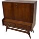 Vintage teak wall cabinet with flap door 1960s design wall unit